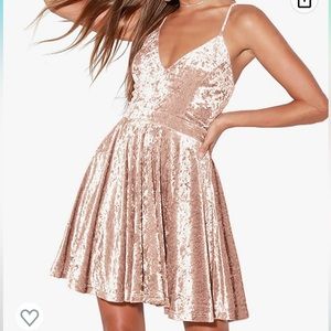 R.Vivimos Crushed Velvet Skater Dress